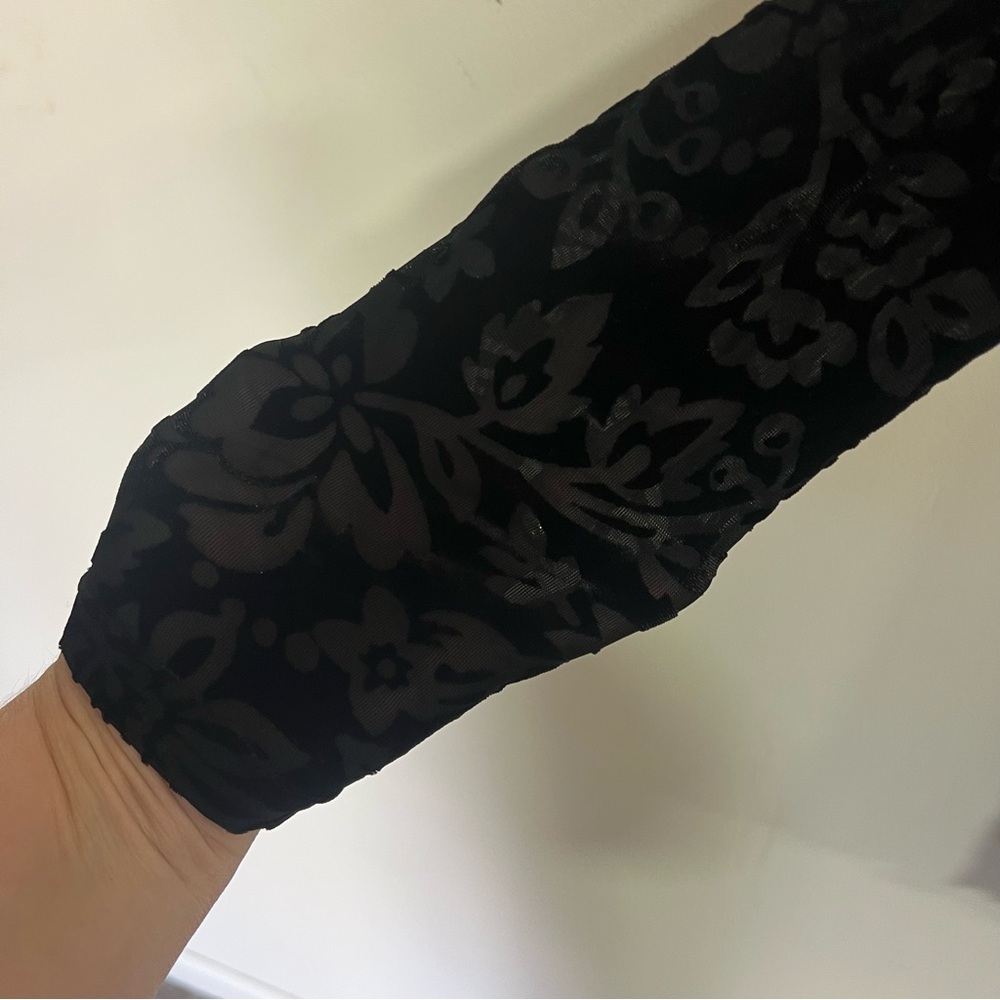 Sailor x Anthropologie Black Velvet Burnout Romper - Picture 7 of 12